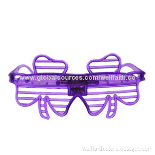 Friendship Clover Shutter LED Flashing Sunglasses, CE, RoHS, UL Marks